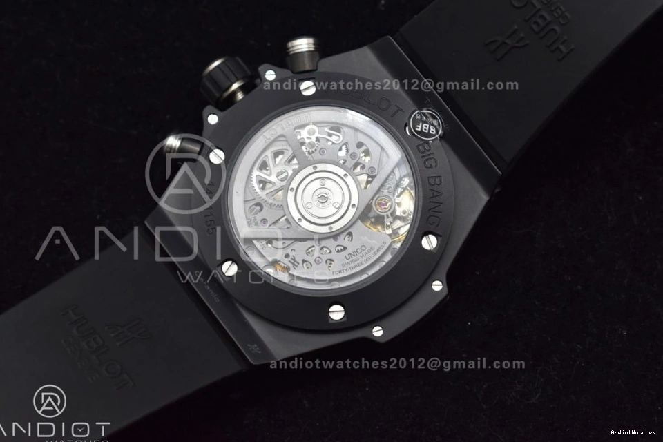 A 893 Black Rubber ZF Edition Skeleton on Dial Bang Strap Hublot BestValue 1:1 Unico Best Black Big Full 0105